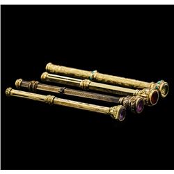 10KT Yellow Gold Multi Gemstone Propelling Pencil Set