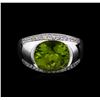 Image 2 : Crayola 3.95 ctw Peridot and White Sapphire Ring - .925 Silver