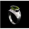 Image 4 : Crayola 3.95 ctw Peridot and White Sapphire Ring - .925 Silver