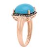 Image 2 : 4.89 ctw Turquoise and Diamond Ring - 14KT Rose Gold