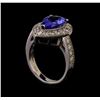 Image 4 : 14KT White Gold 3.04 ctw Tanzanite and Diamond Ring