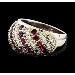 1.15 ctw Diamond and Ruby Ring - Platinum