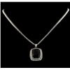 Image 1 : 22.17 ctw Tourmaline and Diamond Pendant With Chain - 14KT White Gold