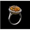 Image 4 : 14KT White Gold 12.00 ctw Citrine and Diamond Ring