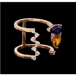 14KT Rose Gold 1.62 ctw Sapphire and Diamond Ring