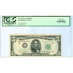 1950B PCGS CN 63PPQ $5 Federal Reserve Star Bank Note