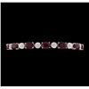 Image 1 : 18.68 ctw Ruby and Diamond Bracelet - 14KT White Gold