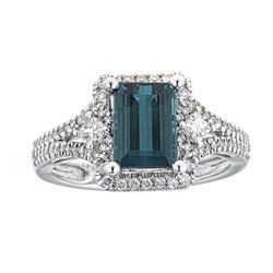 2.04 ctw Tourmaline and Diamond Ring - 14KT White Gold