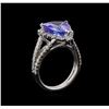 Image 4 : 14KT White Gold 4.78 ctw Tanzanite and Diamond Ring