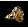 Image 1 : 18KT Yellow Gold 28.10 ctw Champagne Quartz and Diamond Ring