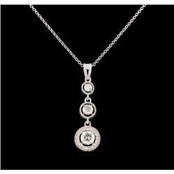 0.93 ctw Diamond Pendant With Chain - 14KT White Gold