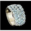 Image 4 : Aquamarine Ring - Platinum