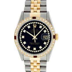 Rolex Two-Tone VVS Diamond and Ruby DateJust Men's Watch