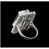 Image 3 : 14KT White Gold 16.49 ctw Aquamarine and Diamond Ring