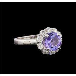 14KT White Gold 2.23 ctw Tanzanite and Diamond Ring