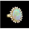 Image 1 : 14KT Yellow Gold 6.16 ctw Opal and Diamond Ring