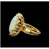 Image 3 : 14KT Yellow Gold 6.16 ctw Opal and Diamond Ring