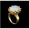 Image 4 : 14KT Yellow Gold 6.16 ctw Opal and Diamond Ring