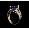 Image 4 : 14KT White Gold 4.10 ctw Tanzanite and Diamond Ring