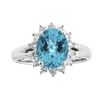 Image 1 : 2.56 ctw Apatite and Diamond Ring - 18KT White Gold