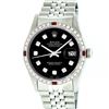 Image 1 : Rolex Stainless Steel Black Diamond and Ruby DateJust Men's Watch