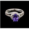 Image 2 : 14KT White Gold 2.13 ctw Tanzanite and Diamond Ring