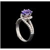 Image 4 : 14KT White Gold 2.13 ctw Tanzanite and Diamond Ring