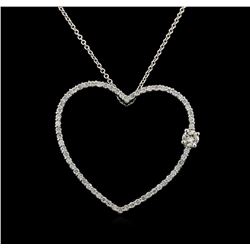 0.95 ctw Diamond Pendant With Chain - 14KT White Gold