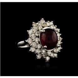 14KT White Gold 6.05 ctw Ruby and Diamond Ring