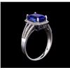 Image 4 : 4.07 ctw Tanzanite and Diamond Ring - 14KT White Gold