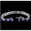 Image 3 : 14KT White Gold 17.15 ctw Sapphire and Diamond Bracelet