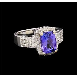 14KT White Gold 2.08 ctw Tanzanite and Diamond Ring