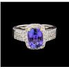 Image 2 : 14KT White Gold 2.08 ctw Tanzanite and Diamond Ring