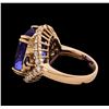 Image 3 : 15.50 ctw Tanzanite, Sapphire and Diamond Ring - 14KT Rose Gold