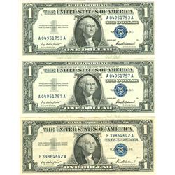 $1 XF/AV Silver Certificate Currency Lot of 3