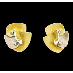 Petal Crystal Earrings - Rhodium Plated