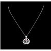 Image 1 : 2.78 ctw Tourmaline and Diamond Pendant with Chain - 14KT White Gold