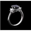 Image 4 : 2.30 ctw Sapphire and Diamond Ring - 18KT White Gold