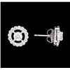 Image 2 : 0.80 ctw Diamond Halo Earrings - 14KT White Gold