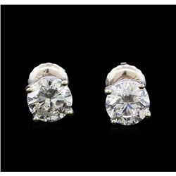 1.52 ctw Diamond Stud Earrings - 14KT White Gold