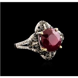 14KT White Gold 6.87 ctw Ruby and Diamond Ring