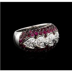 2.00 ctw Ruby and Diamond Ring - 14KT White Gold