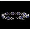Image 3 : 14KT White Gold 8.85 ctw Sapphire and Diamond Bracelet