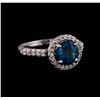 Image 1 : 2.56 ctw London Blue Topaz and Diamond Ring - 14KT White Gold