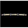 Image 1 : 3.10 ctw Tanzanite and Diamond Bracelet - 14KT Yellow Gold