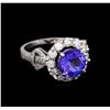 Image 1 : 2.80 ctw Tanzanite and Diamond Ring - 14KT White Gold