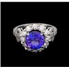 Image 2 : 2.80 ctw Tanzanite and Diamond Ring - 14KT White Gold