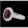 Image 1 : 2.49 ctw Ruby and Diamond Ring - 14KT White Gold