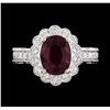 Image 2 : 2.49 ctw Ruby and Diamond Ring - 14KT White Gold