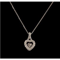 0.25 ctw Diamond Pendant With Chain - 14KT White Gold